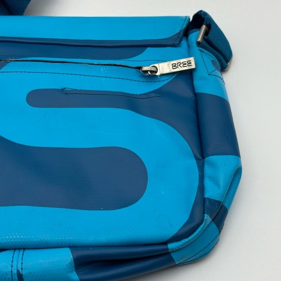 Vintage BREE Leather Anglers Bag Messenger Blue - Picture 3 of 7